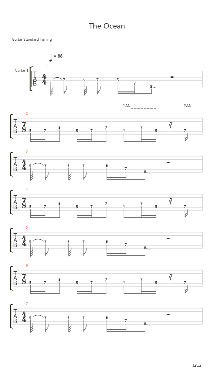 The Ocean吉他谱