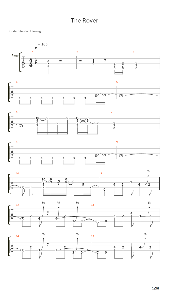 The Rover吉他谱