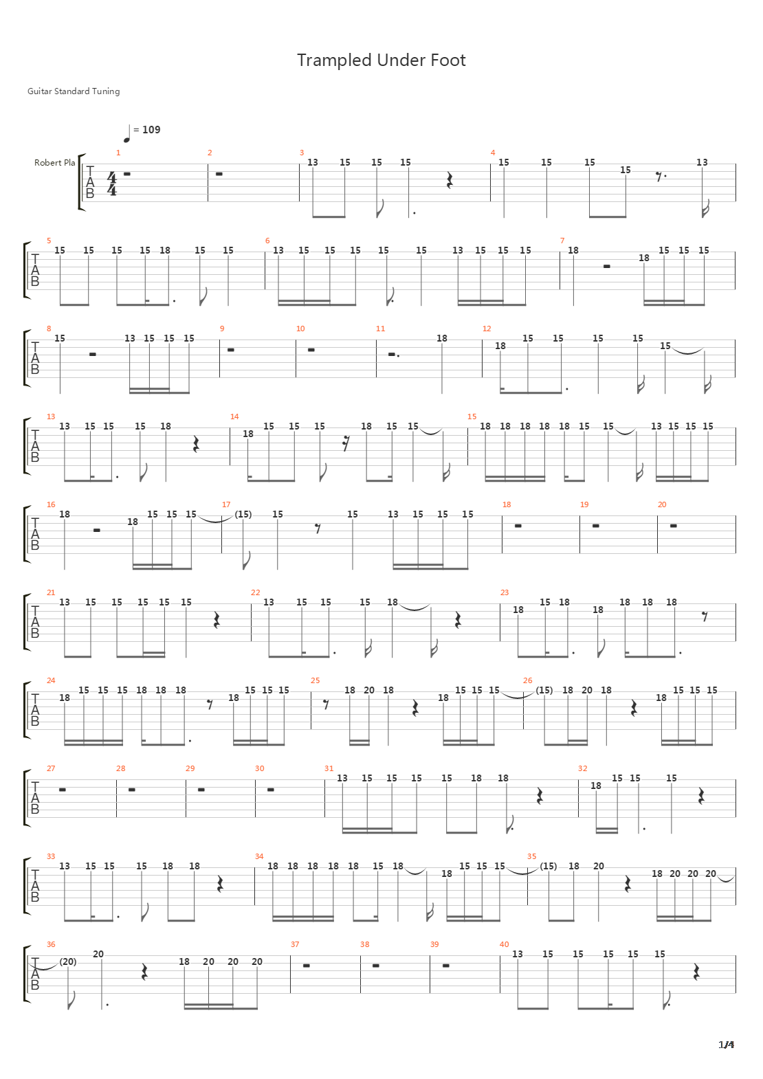 Trampled Underfoot吉他谱