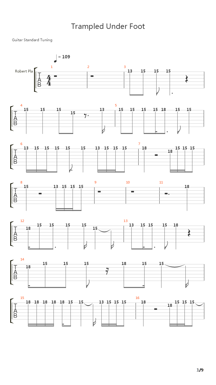 Trampled Underfoot吉他谱