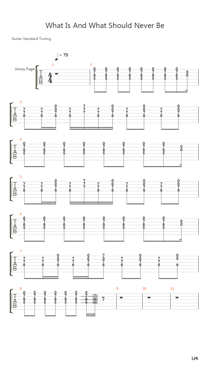 What Is And What Should Never Be吉他谱