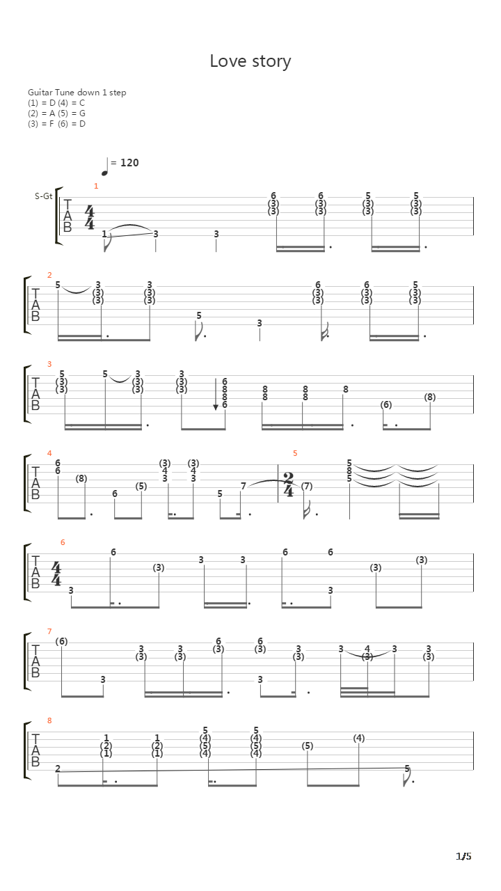Love Story(爱情故事)吉他谱