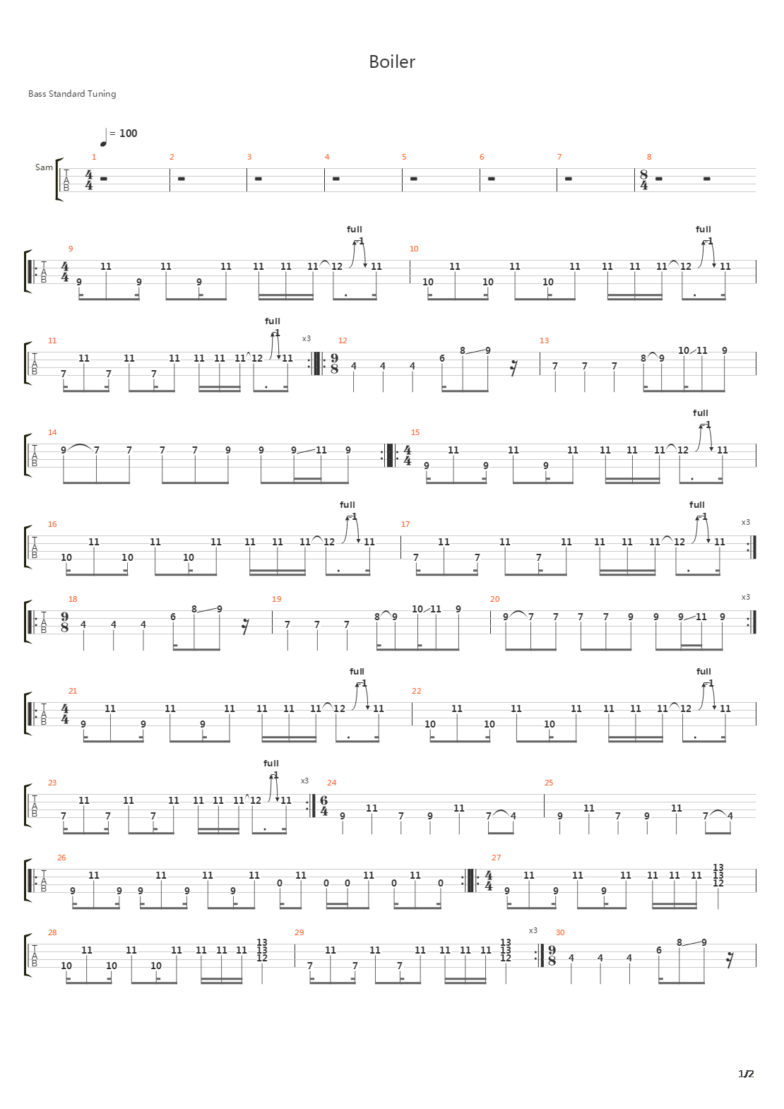 Boiler吉他谱