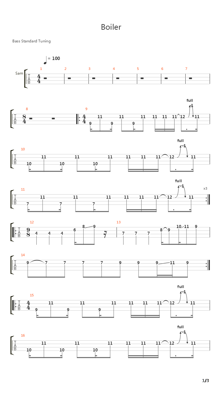 Boiler吉他谱