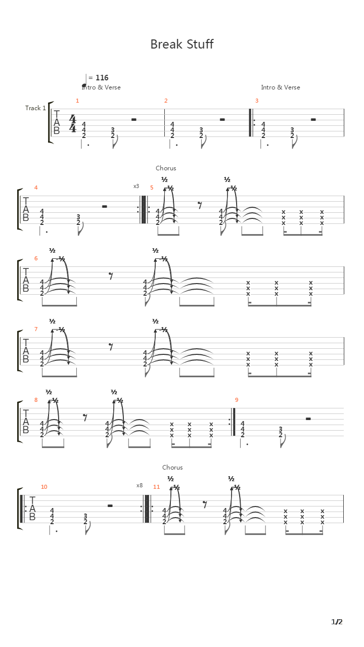 Break Stuff吉他谱