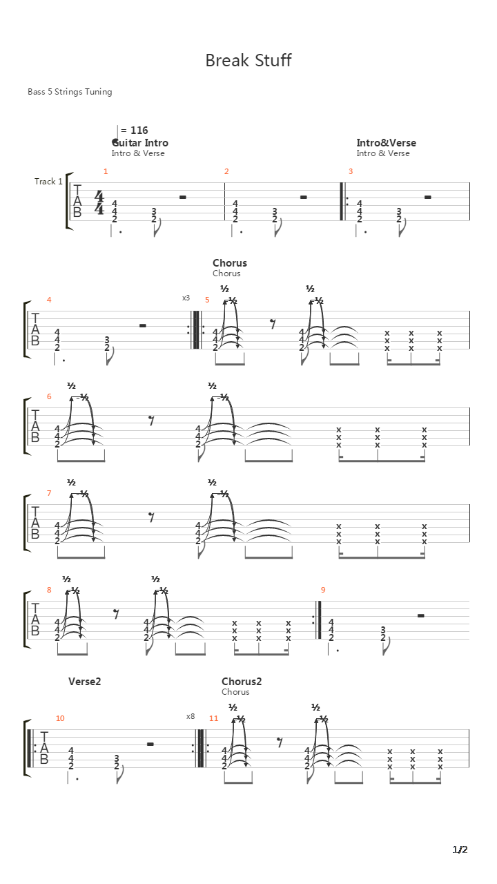 Break Stuff吉他谱