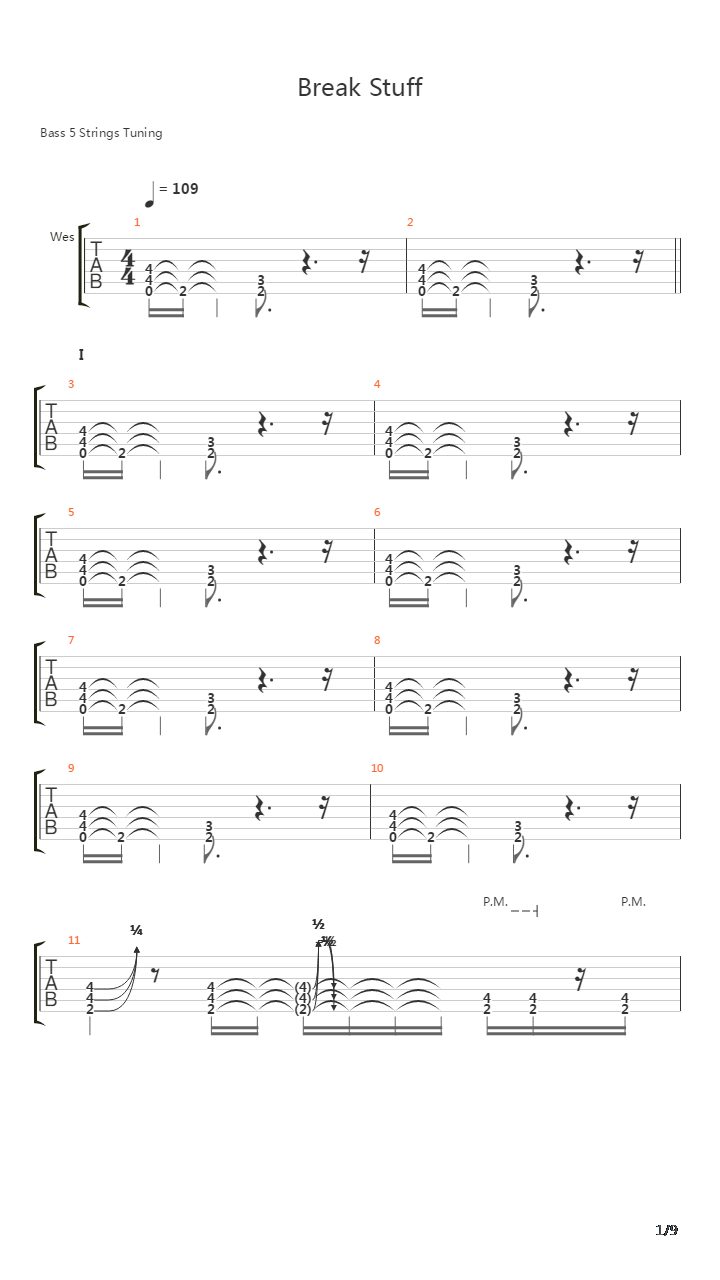 Break Stuff吉他谱