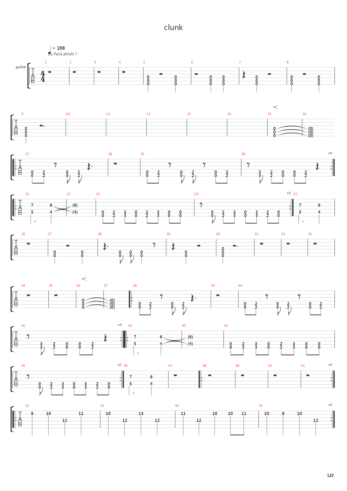 Clunk吉他谱