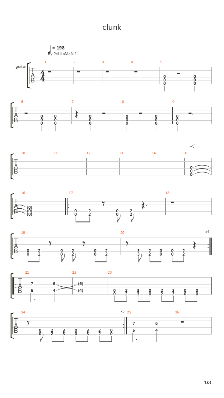 Clunk吉他谱