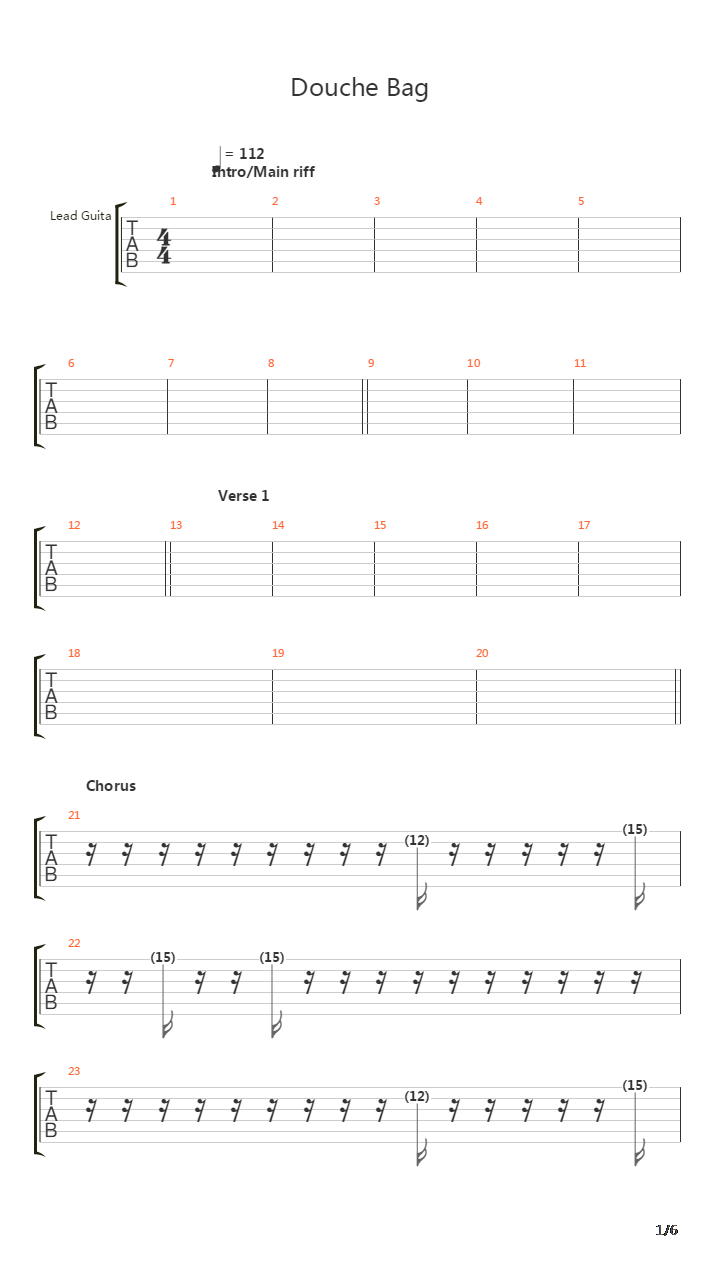 Douchebag吉他谱