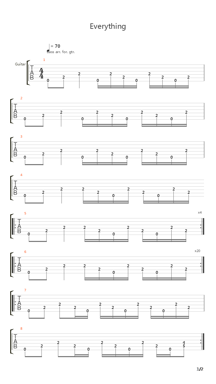 Everything吉他谱