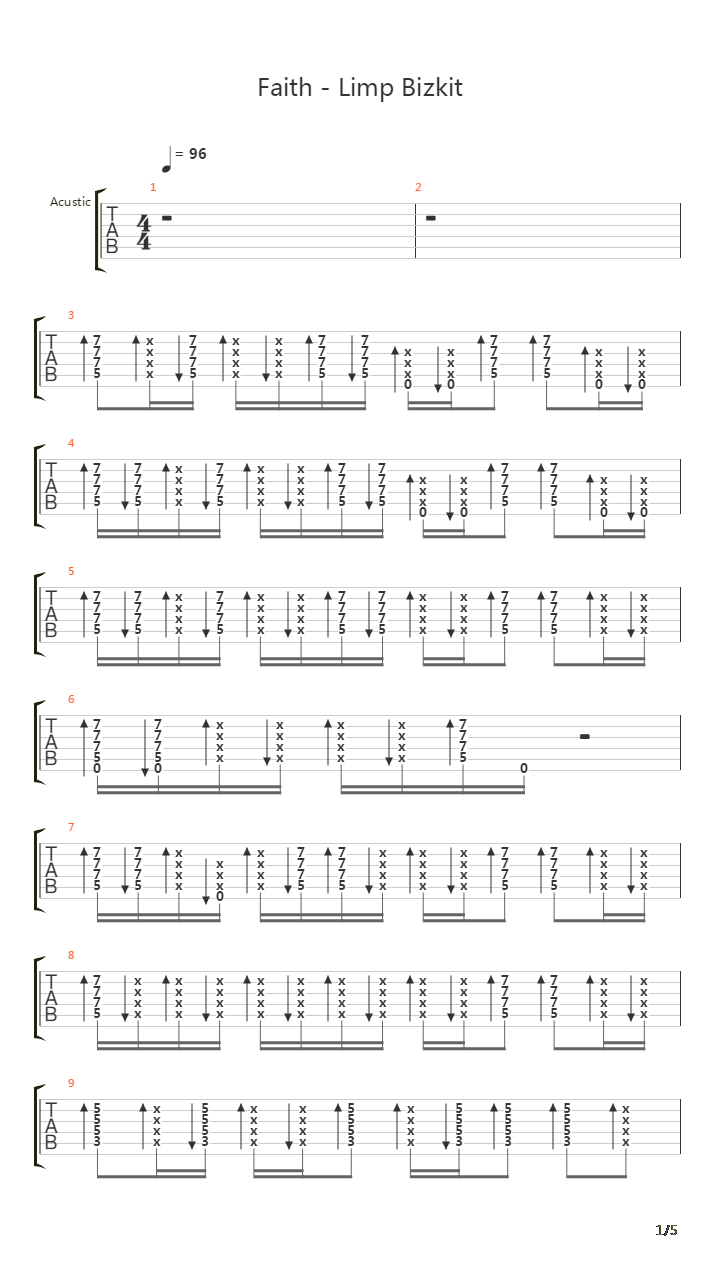Faith吉他谱