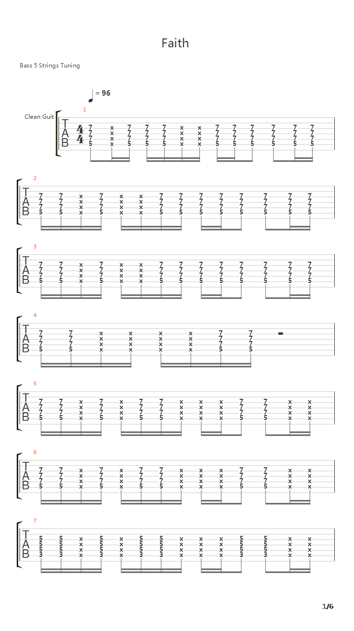 Faith吉他谱