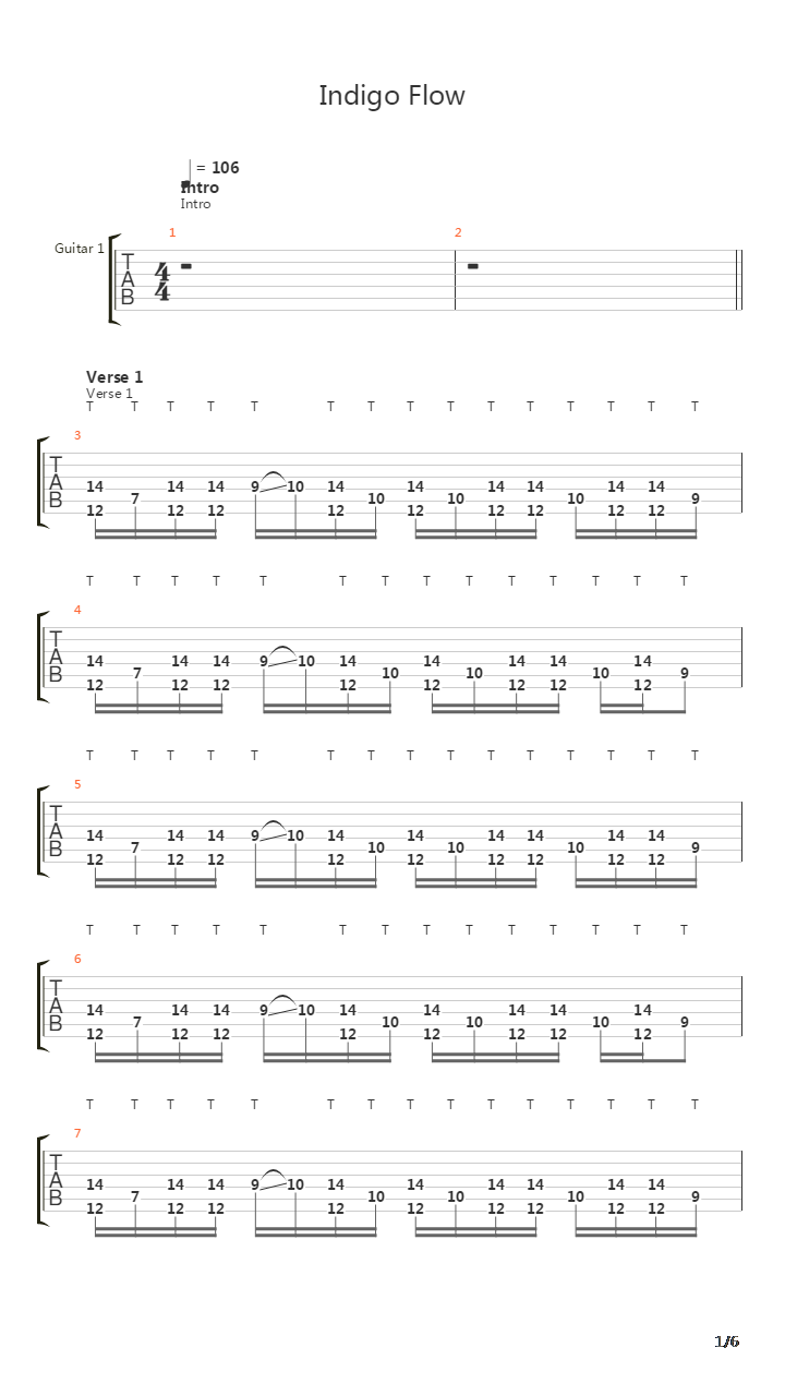 Indigo Flow吉他谱