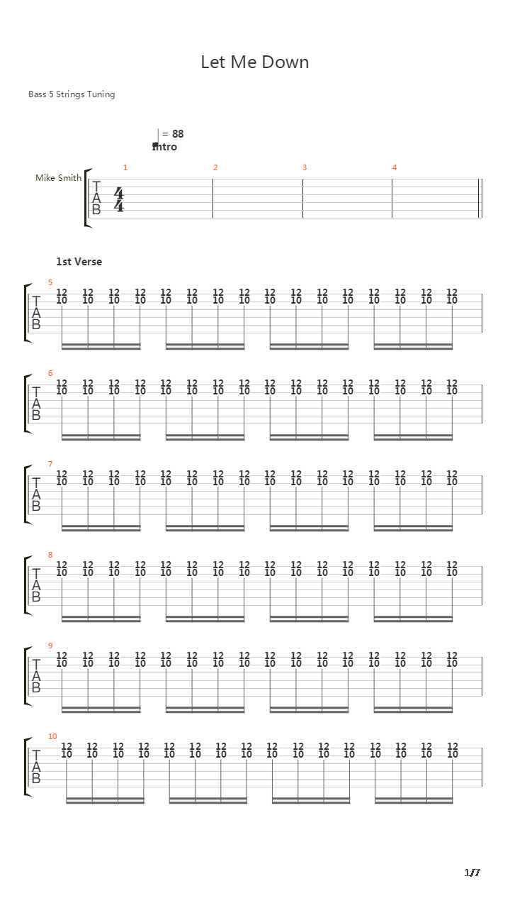 Let Me Down吉他谱