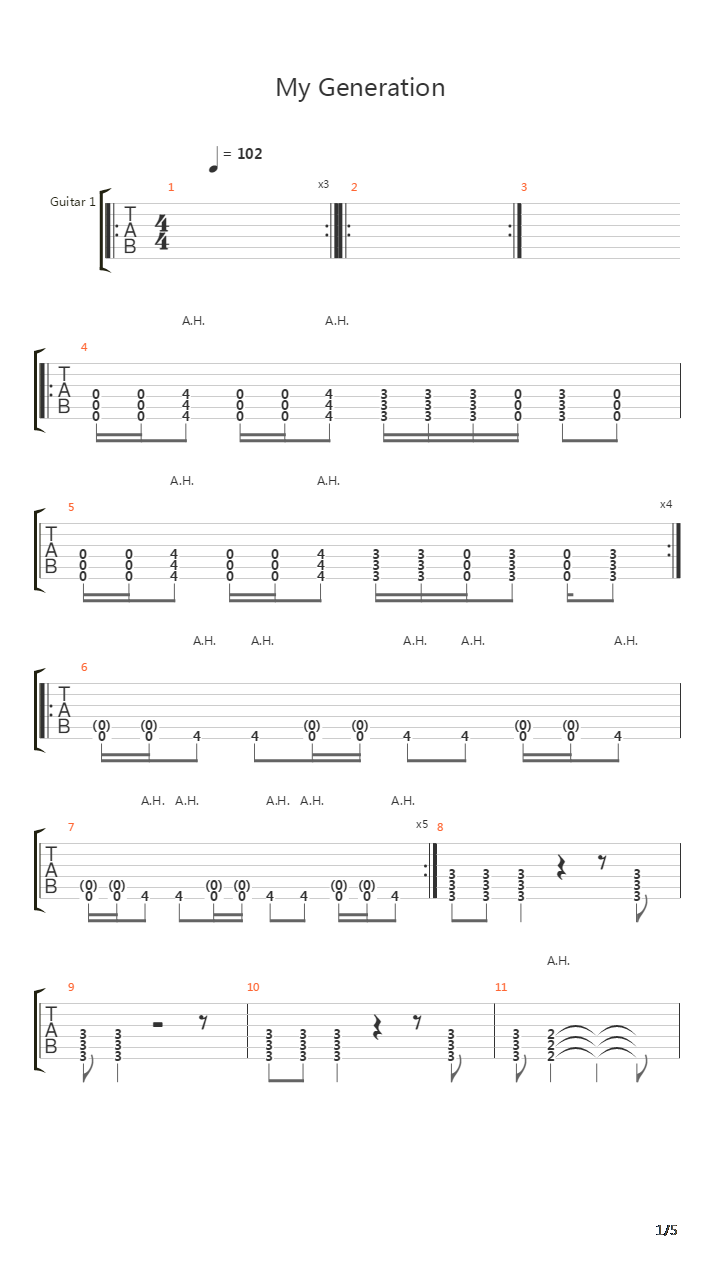 My Genaration吉他谱