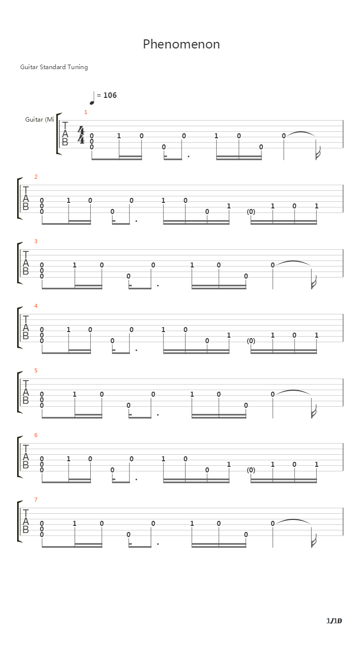 Phenomenon吉他谱