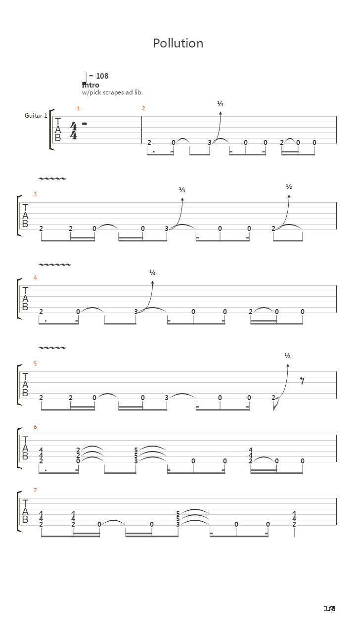 Pollution吉他谱