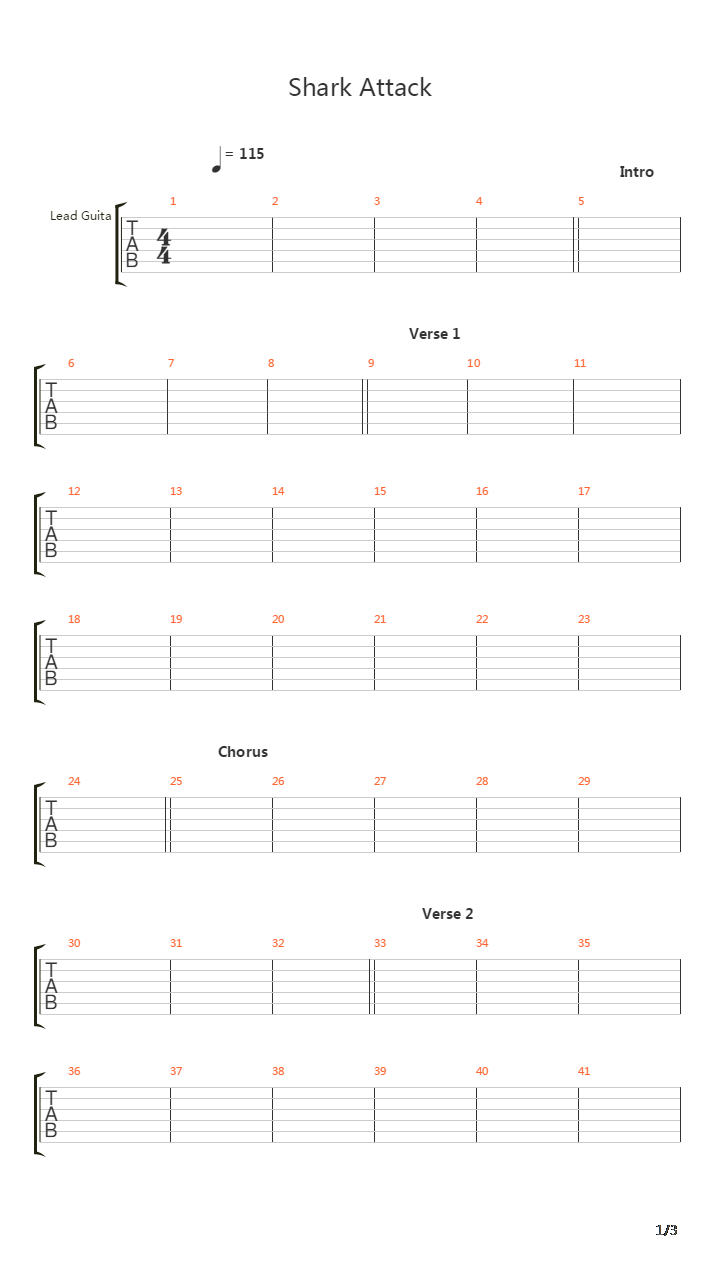 Shark Attack吉他谱