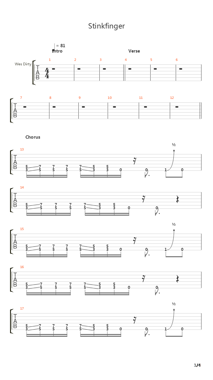 Stinkfinger吉他谱