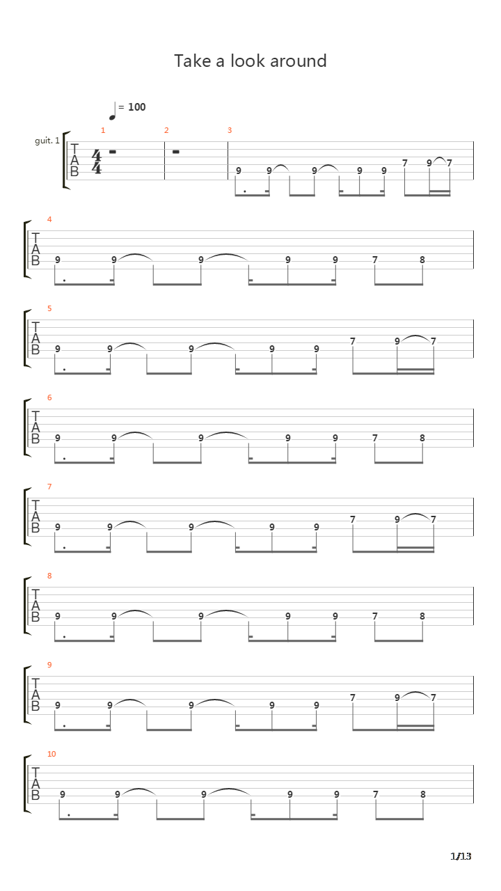 Take A Look Around吉他谱