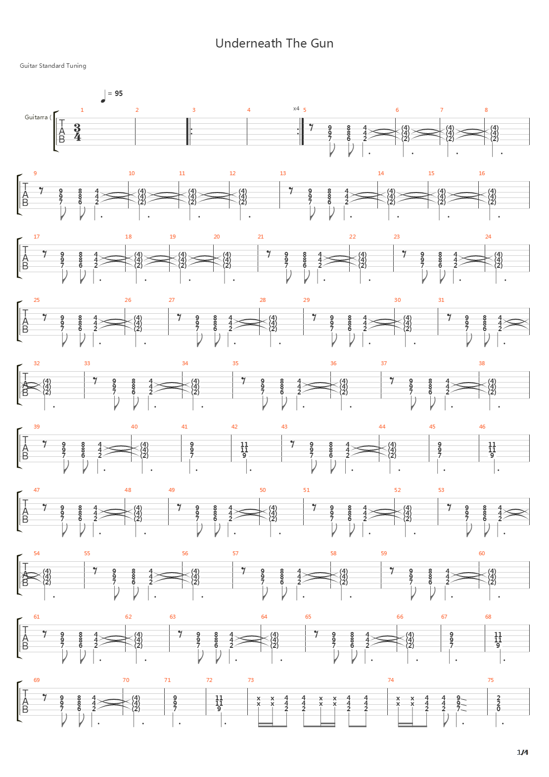 Underneath The Gun吉他谱