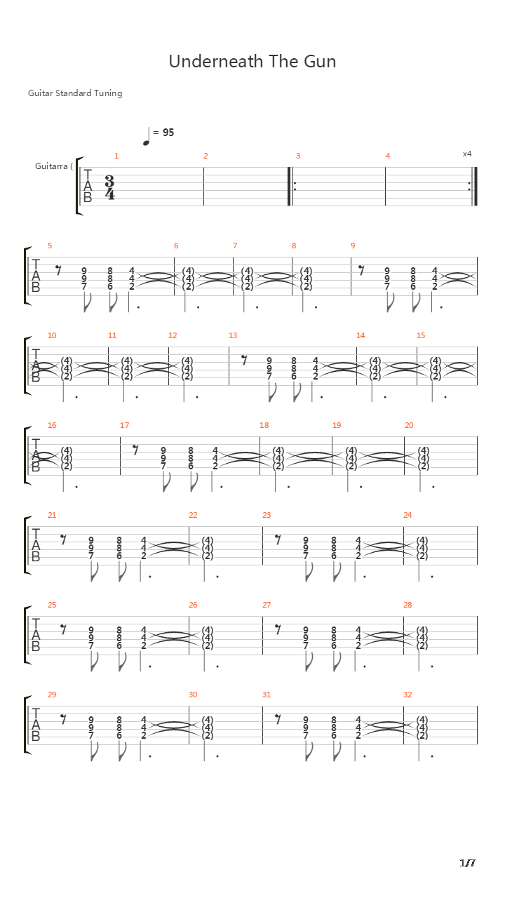 Underneath The Gun吉他谱