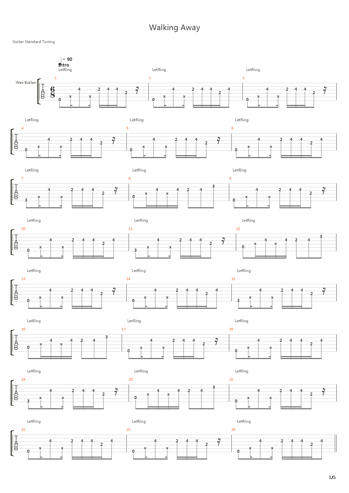 Walking Away吉他谱