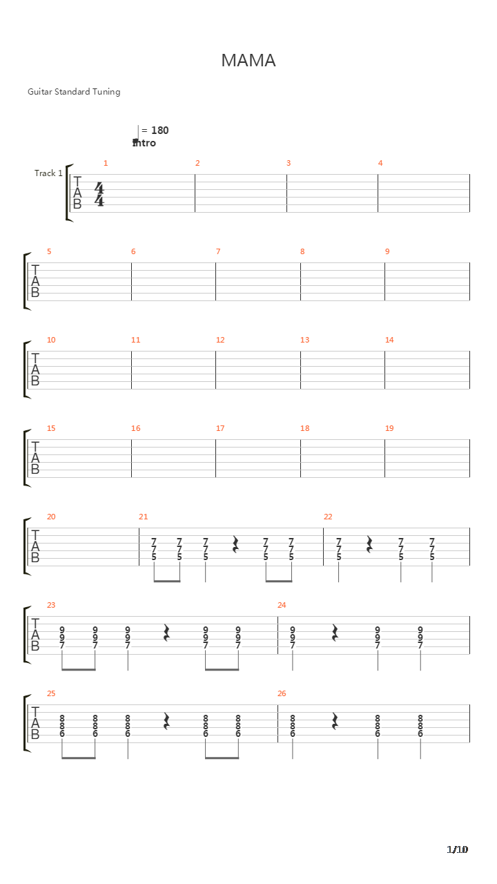 Mama吉他谱