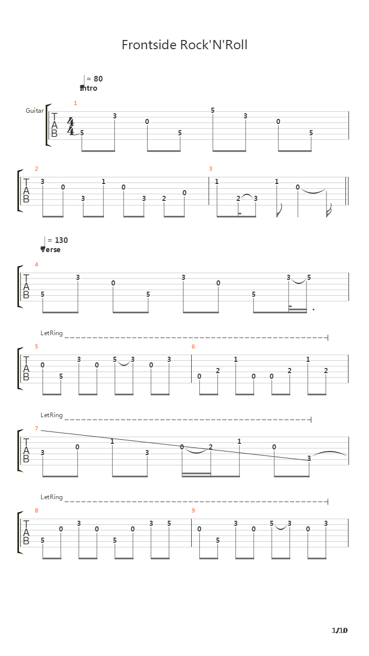 Frontside Rock'N'Roll吉他谱