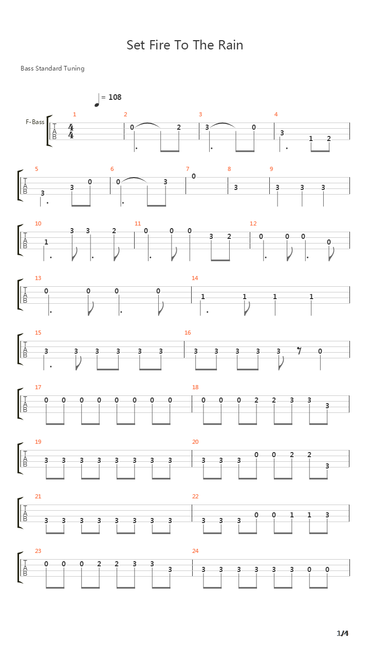 Set Fire To The Rain吉他谱