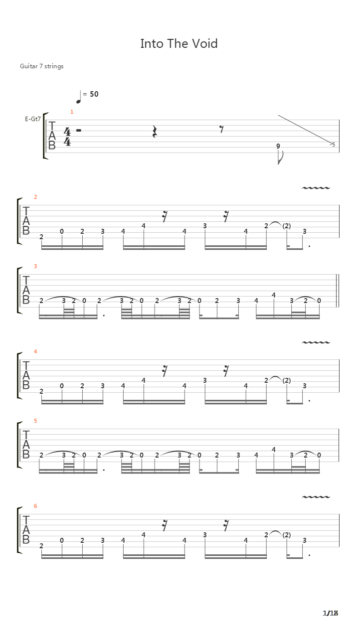 Into The Void吉他谱