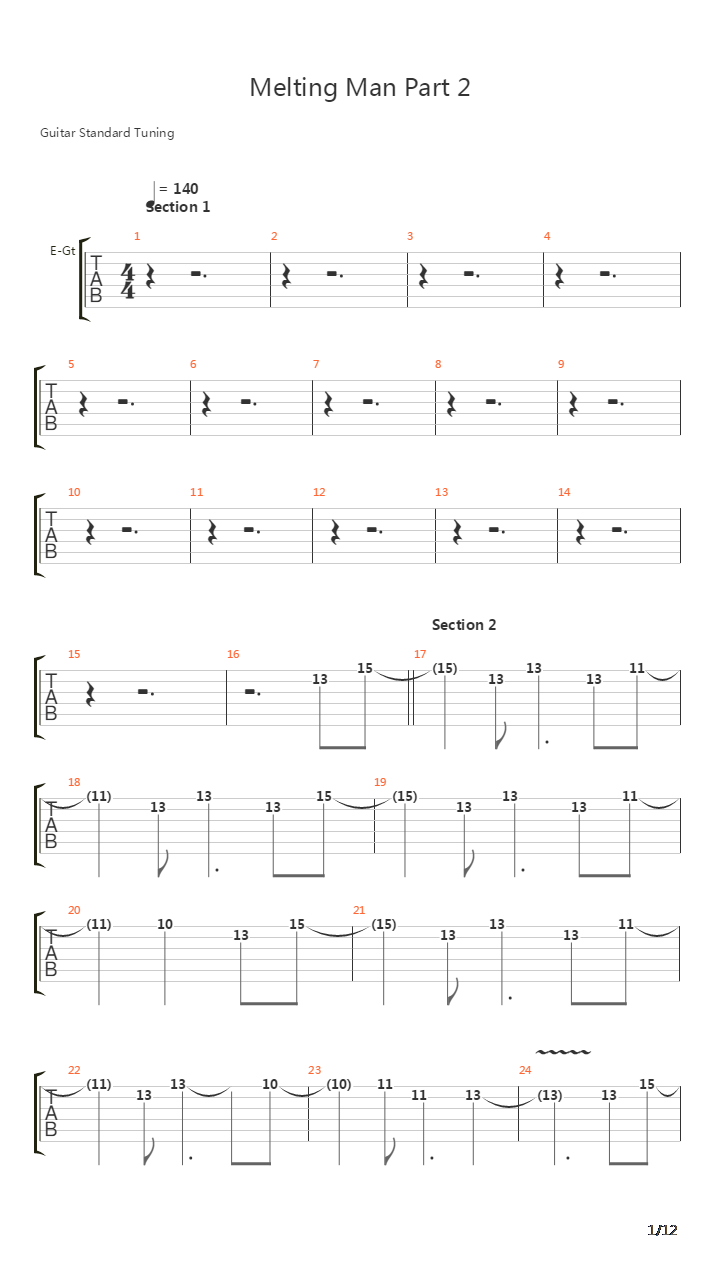Melting Man吉他谱