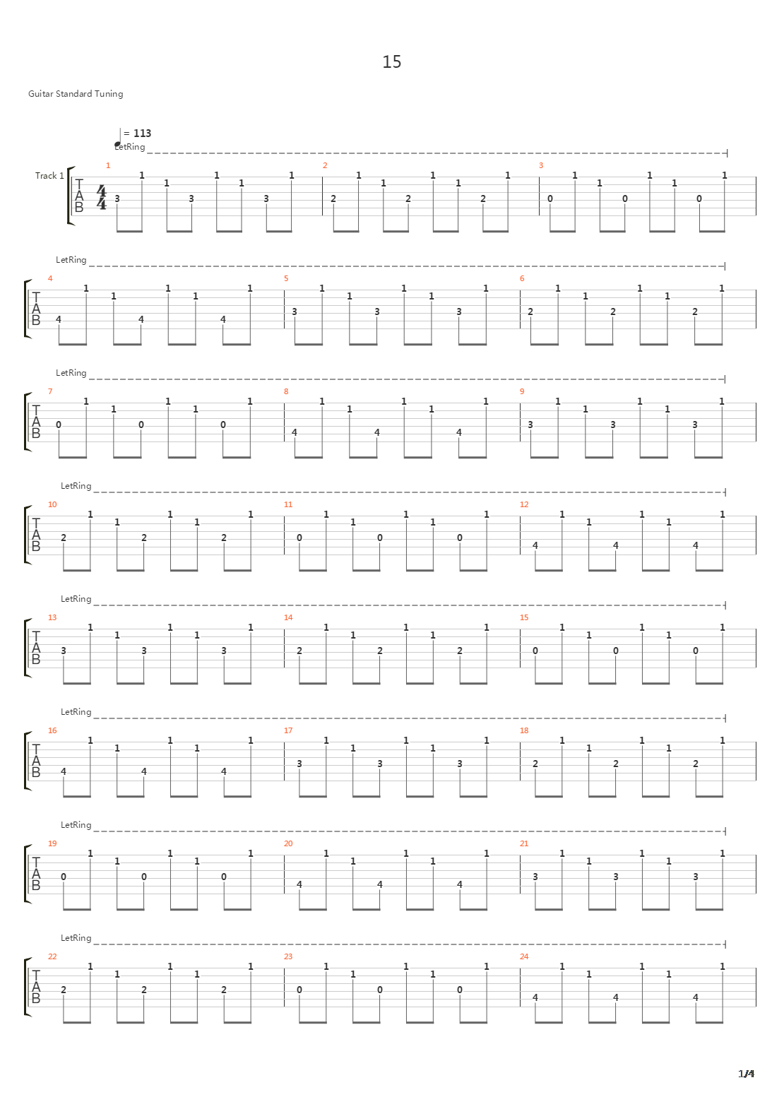 15吉他谱