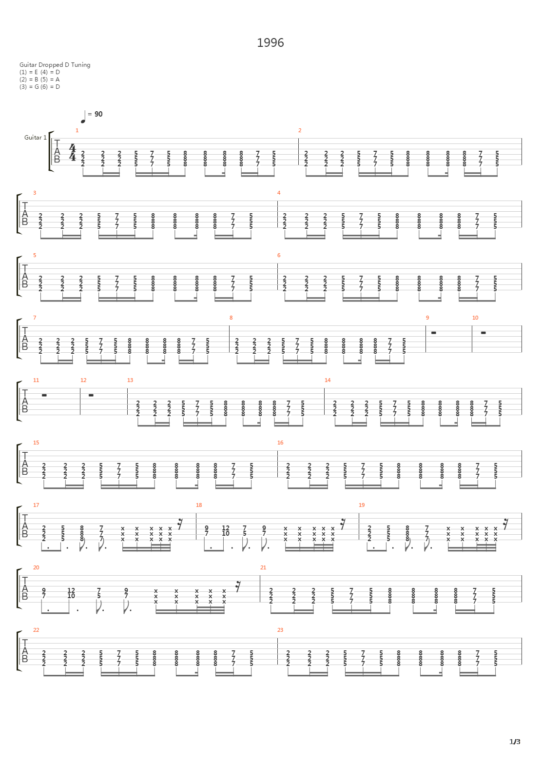 1996吉他谱