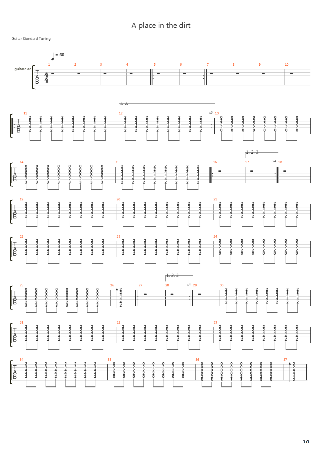 A Place In The Dirt吉他谱