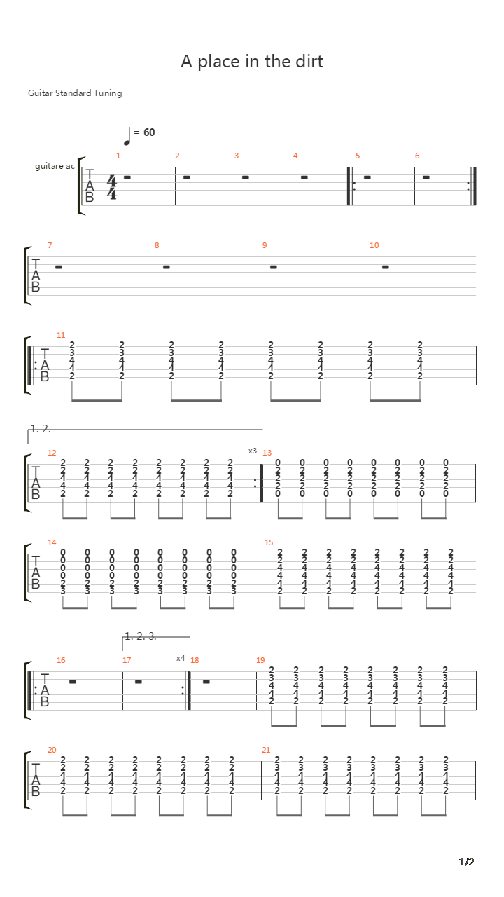 A Place In The Dirt吉他谱