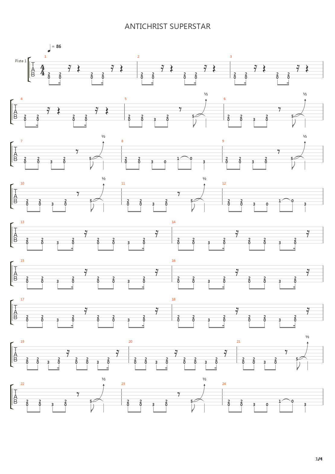 Antichrist Superstar吉他谱