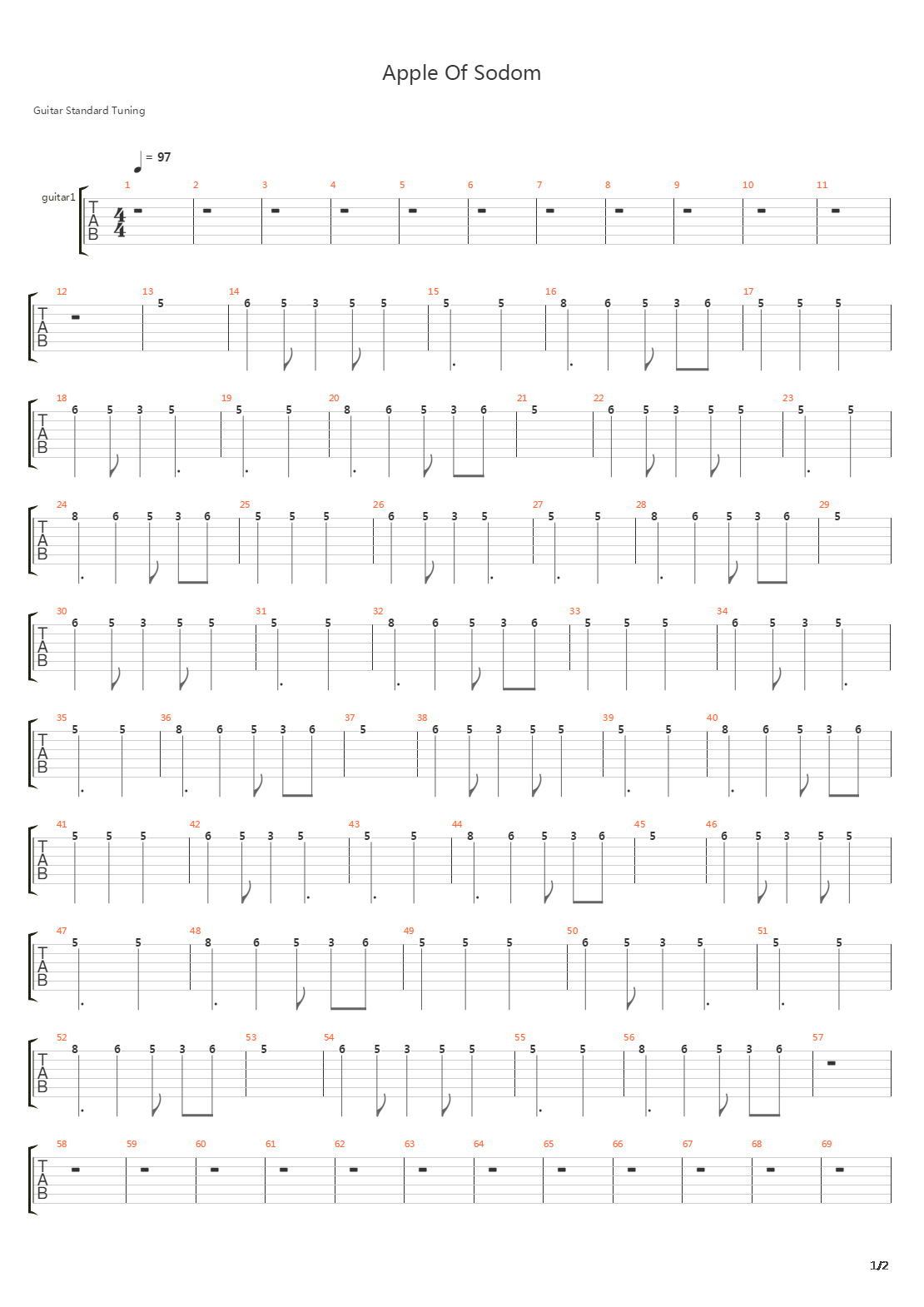 Apple Of Sodom吉他谱