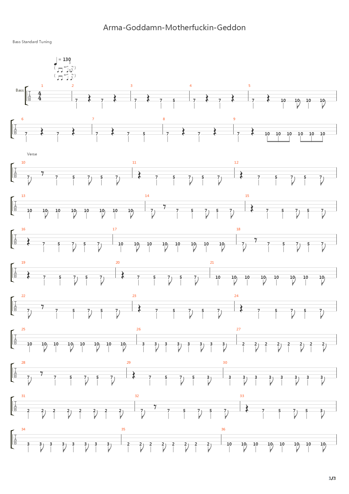 Arma-goddamn-motherfuckin-geddon吉他谱
