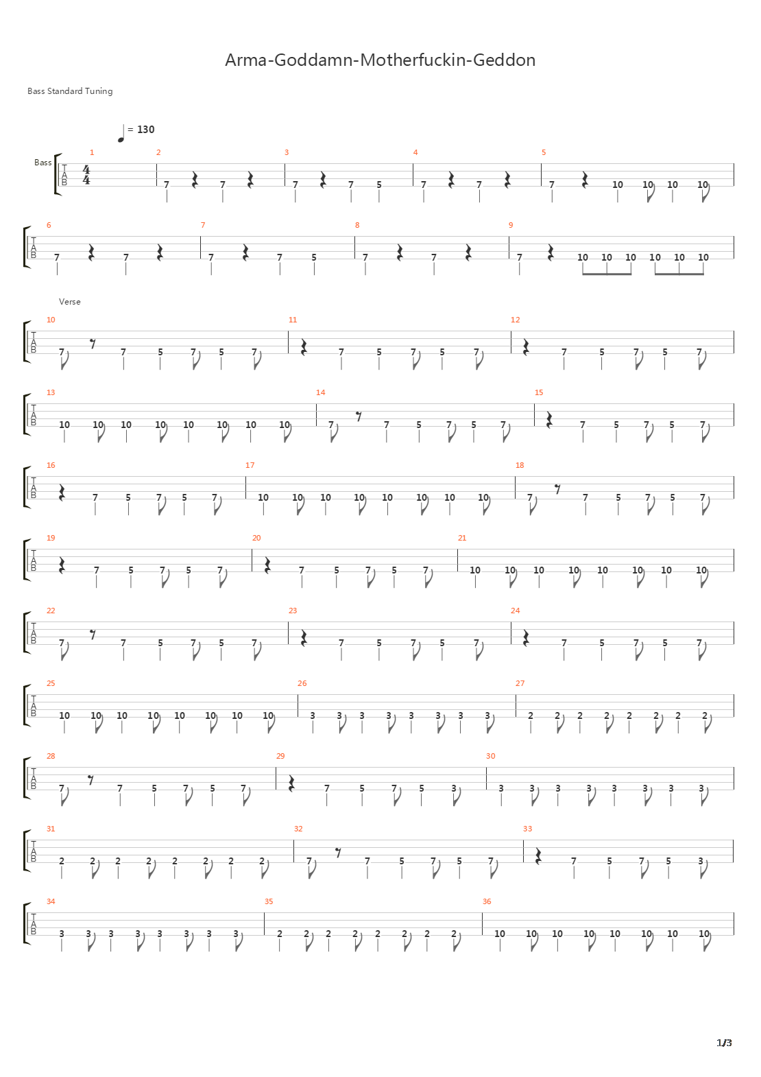 Arma-goddamn-motherfucking-geddon吉他谱