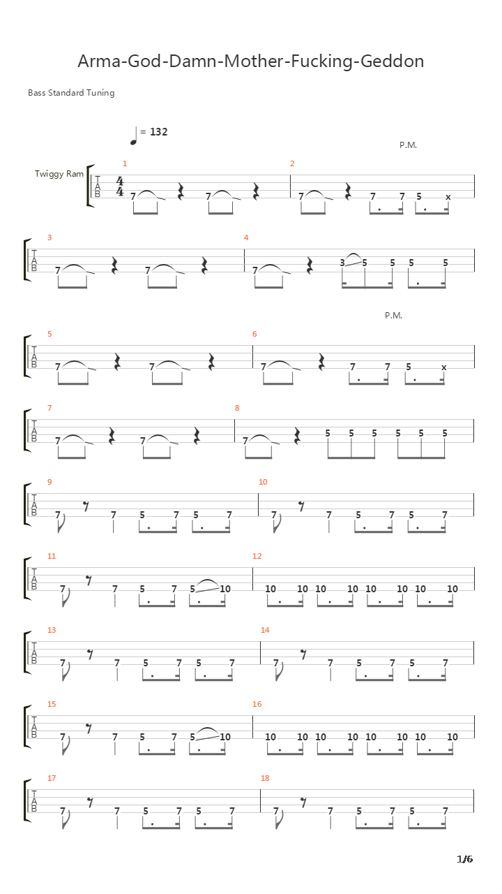 Arma-goddamn-motherfucking-geddon吉他谱
