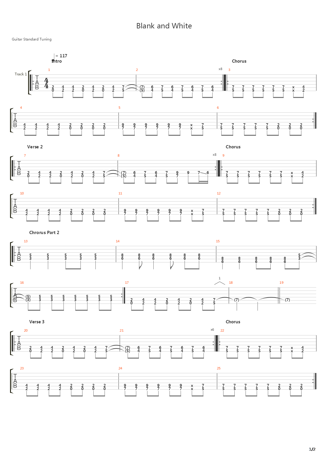 Blank And White吉他谱