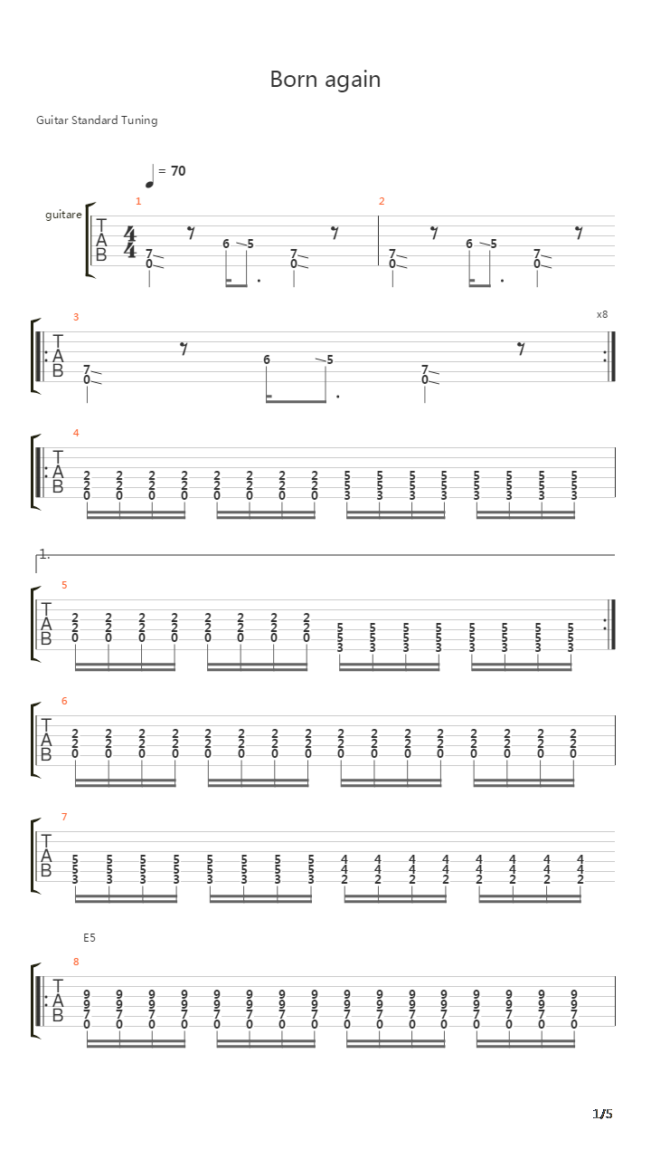 Born Again吉他谱