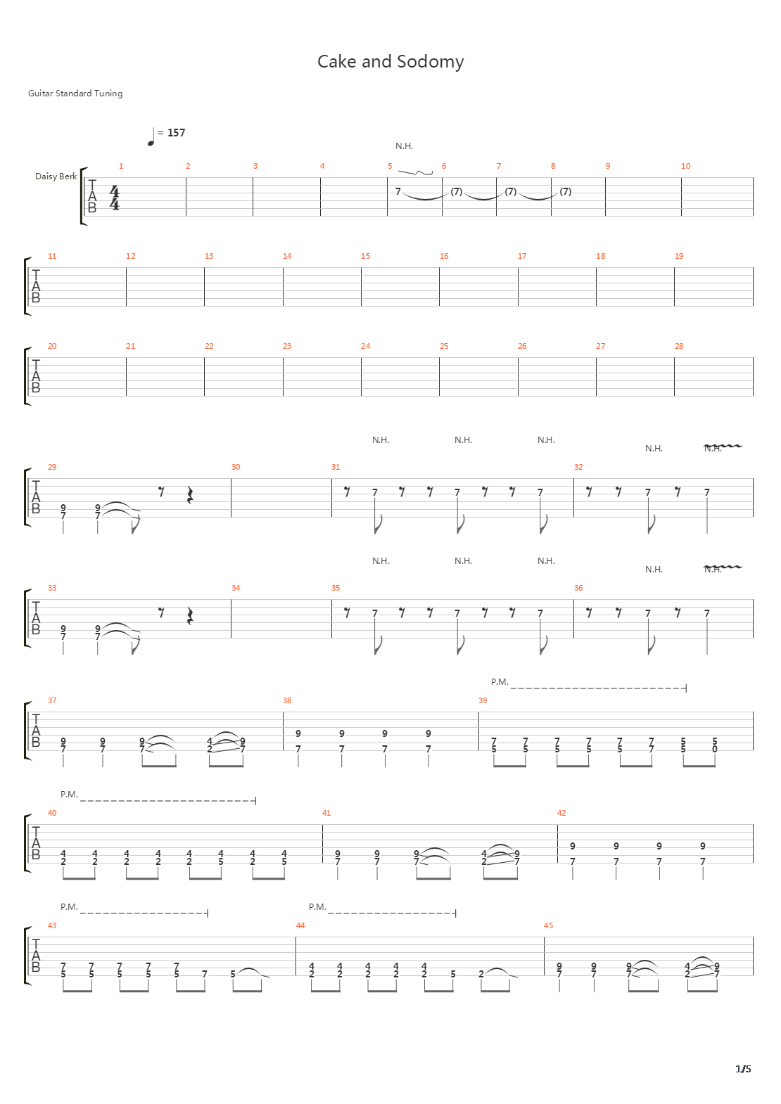 Cake And Sodomy吉他谱