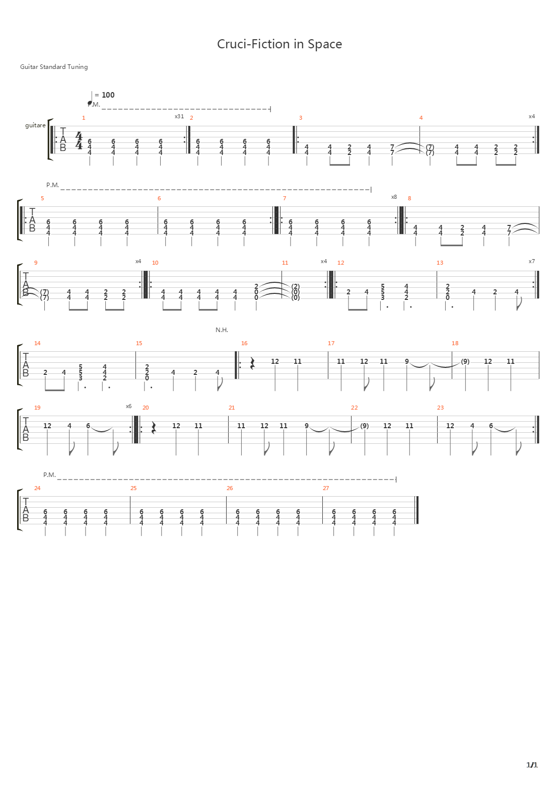 Cruci-fiction In Space吉他谱