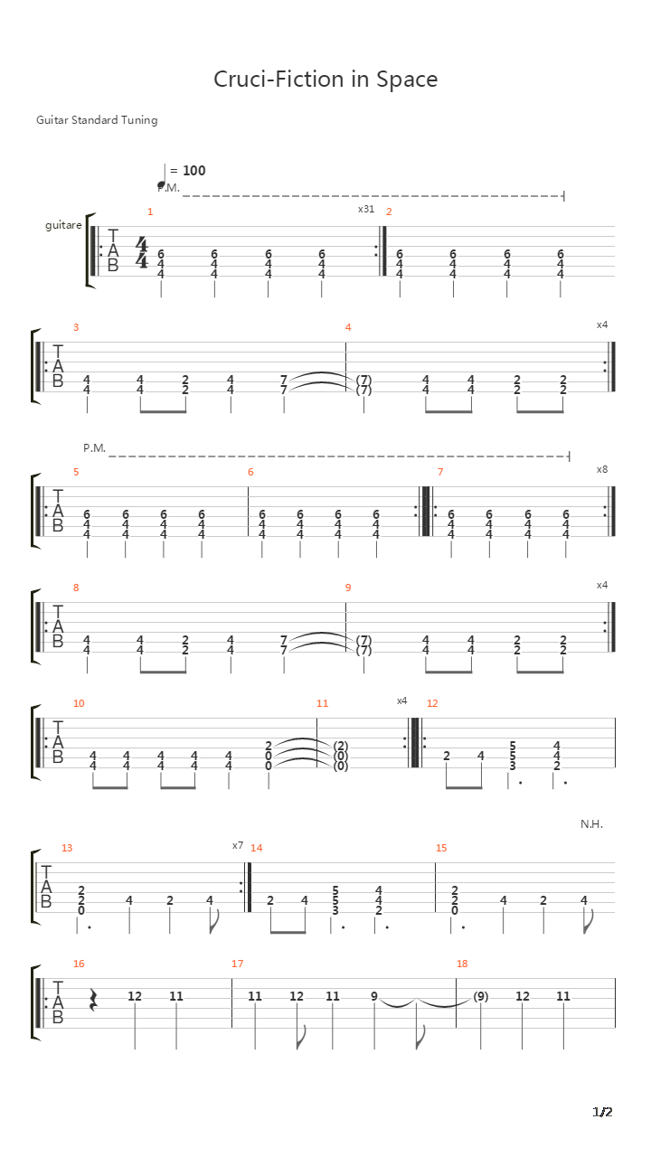 Cruci-fiction In Space吉他谱