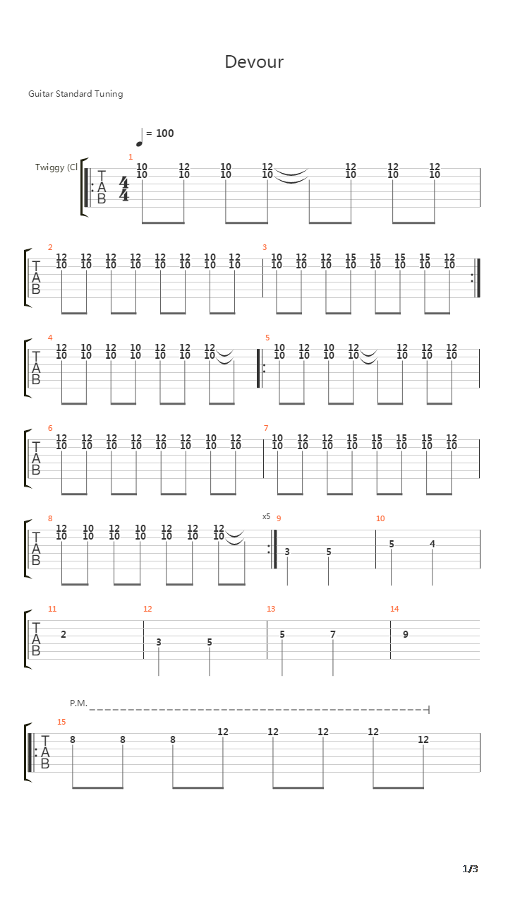 Devour吉他谱