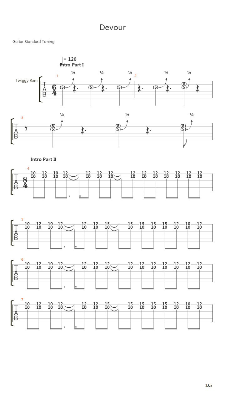 Devour吉他谱