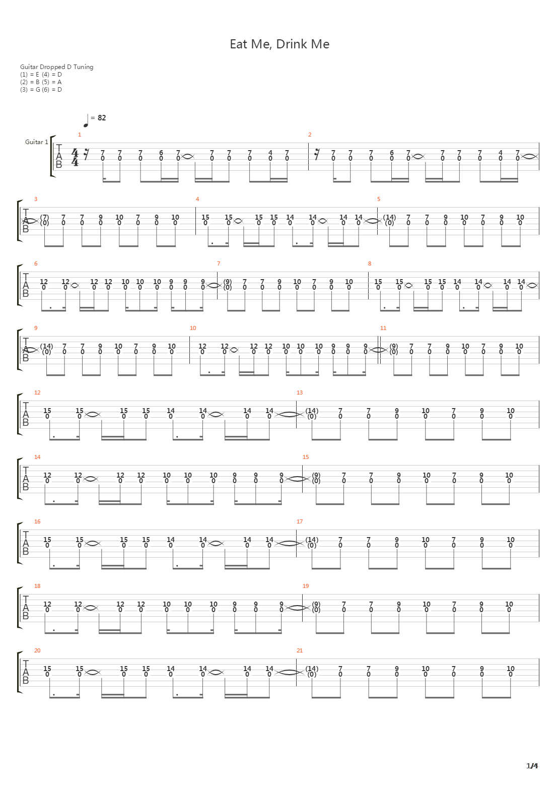 Eat Me Drink Me吉他谱
